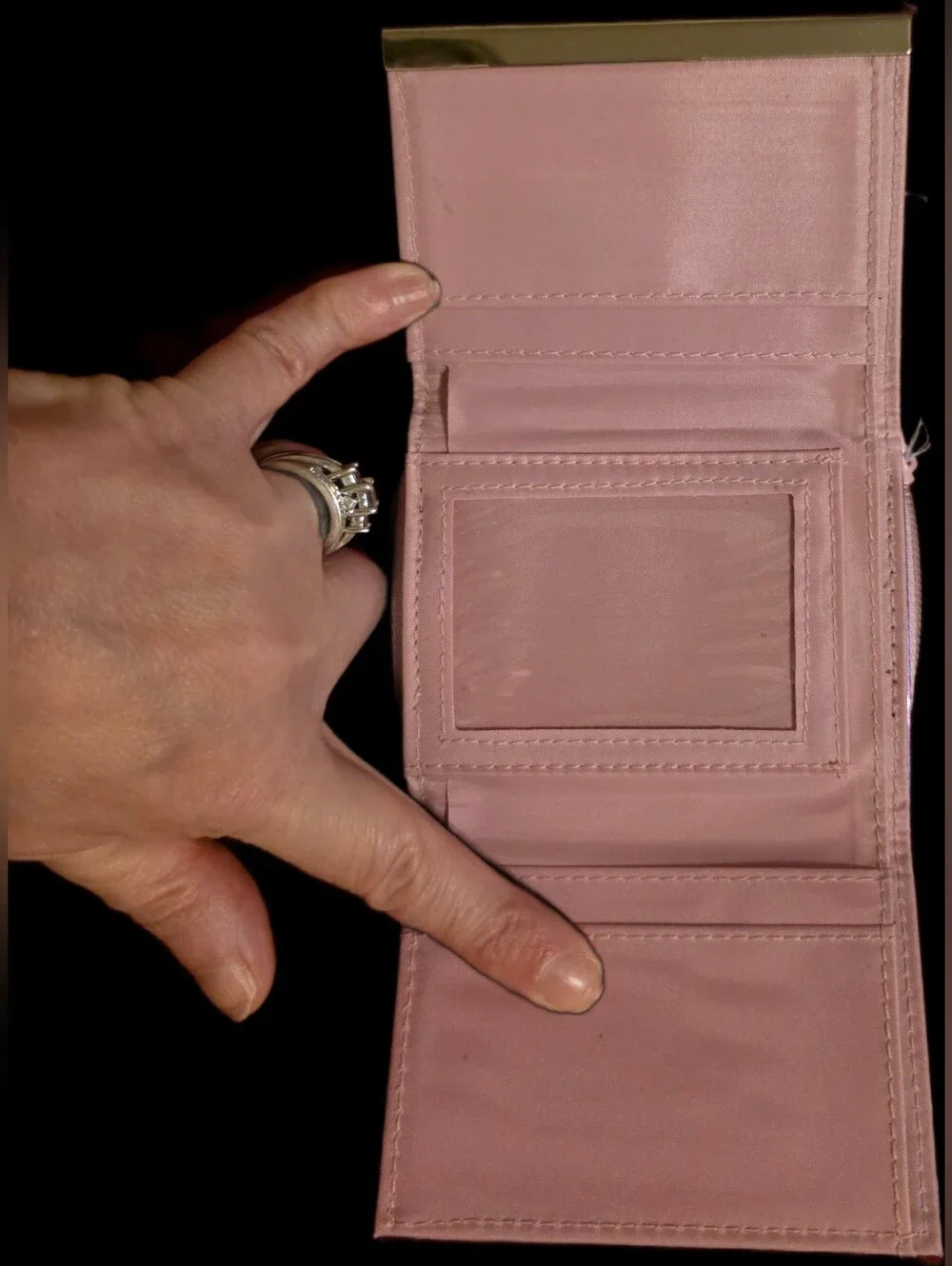 Metallic Pink Compact Wallet